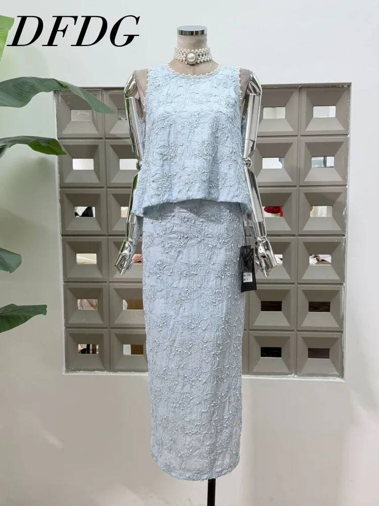Midi Skirt Floral - DFDG 여성 2026 봄 여름 레이스