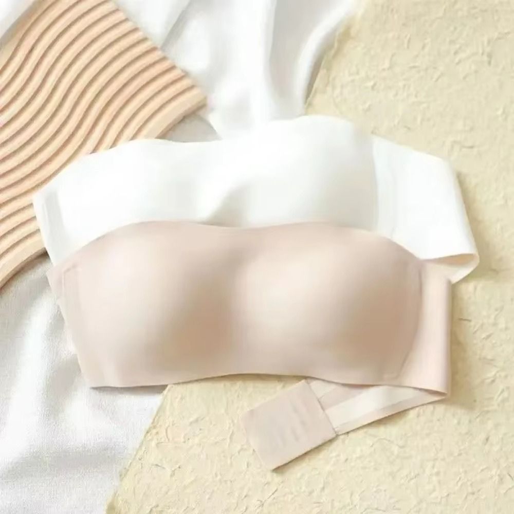 Bralette Triangle Set - 솔리드 컬러 Strapless 래핑 된 브래지어