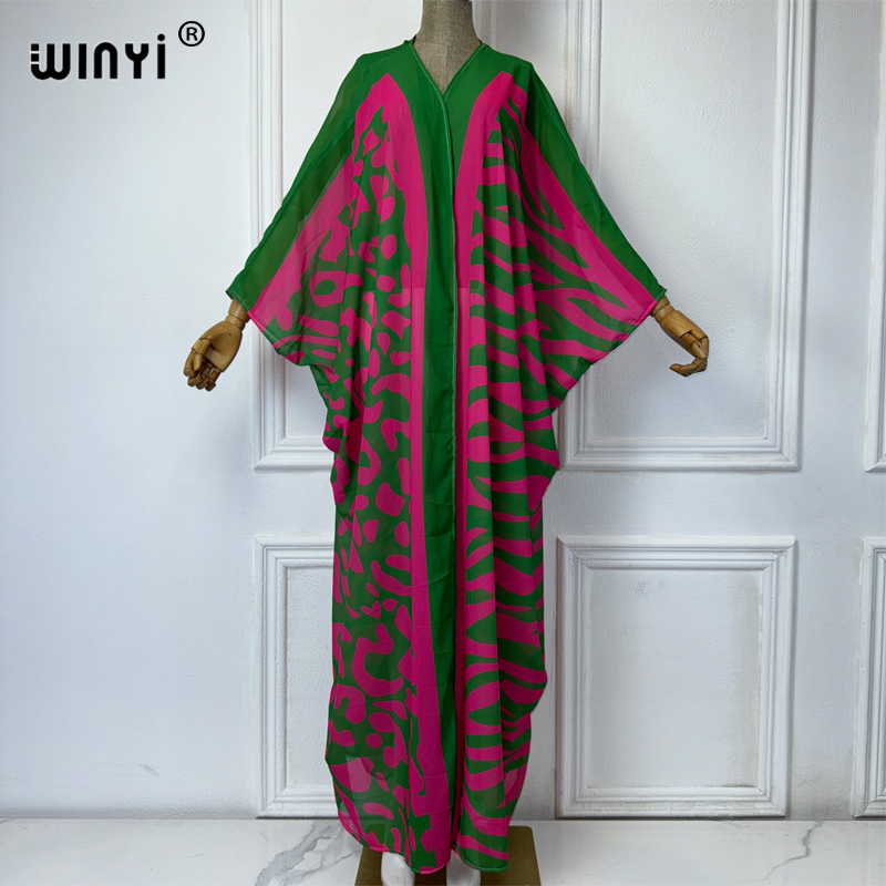 Cover Up Kaftan - WINYI 아프리카 보헤미아 프린트 기모노 여성용