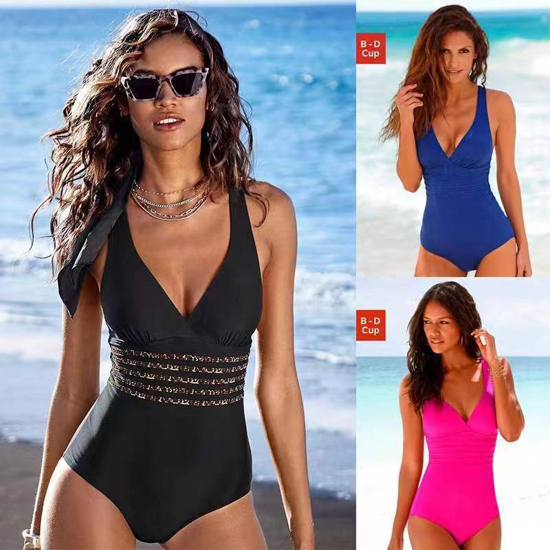 여성 수영복 탱키니 솔리드 컬러 크로스 백 수영복 V넥 - Swimsuit Bikini Ruched 리뷰 및 가격
