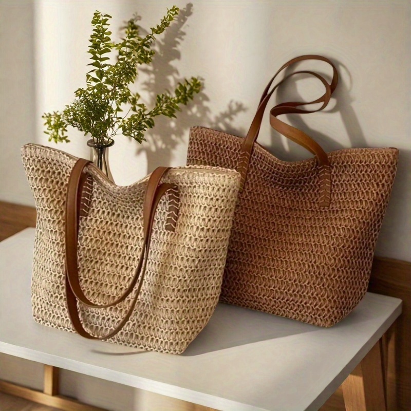여행용 지퍼가 달린 패셔너블하고 다재다능한 여성용 직조 - Crochet Bag Raffia 리뷰 및 가격