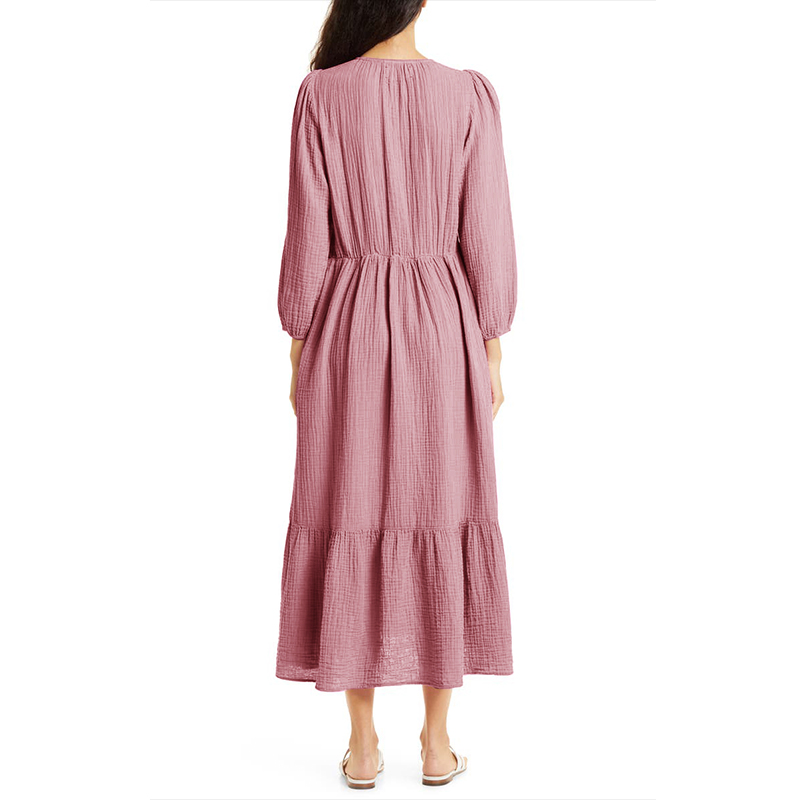 Muslin 여성용 긴 소매 드레스, 섹시한 V넥 단색 - Linen Dress Wrap 리뷰 및 가격