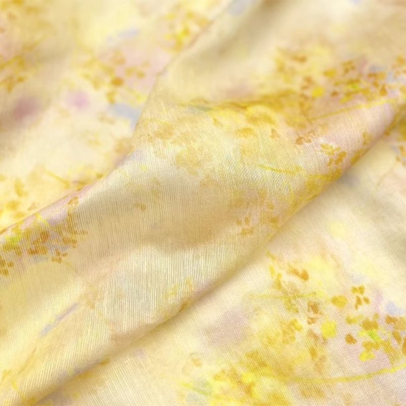 생강 일본풍 플로럴 그라데이션 프린트 실크 라미 원단  - Kimono Sheer Floral 리뷰 및 가격
