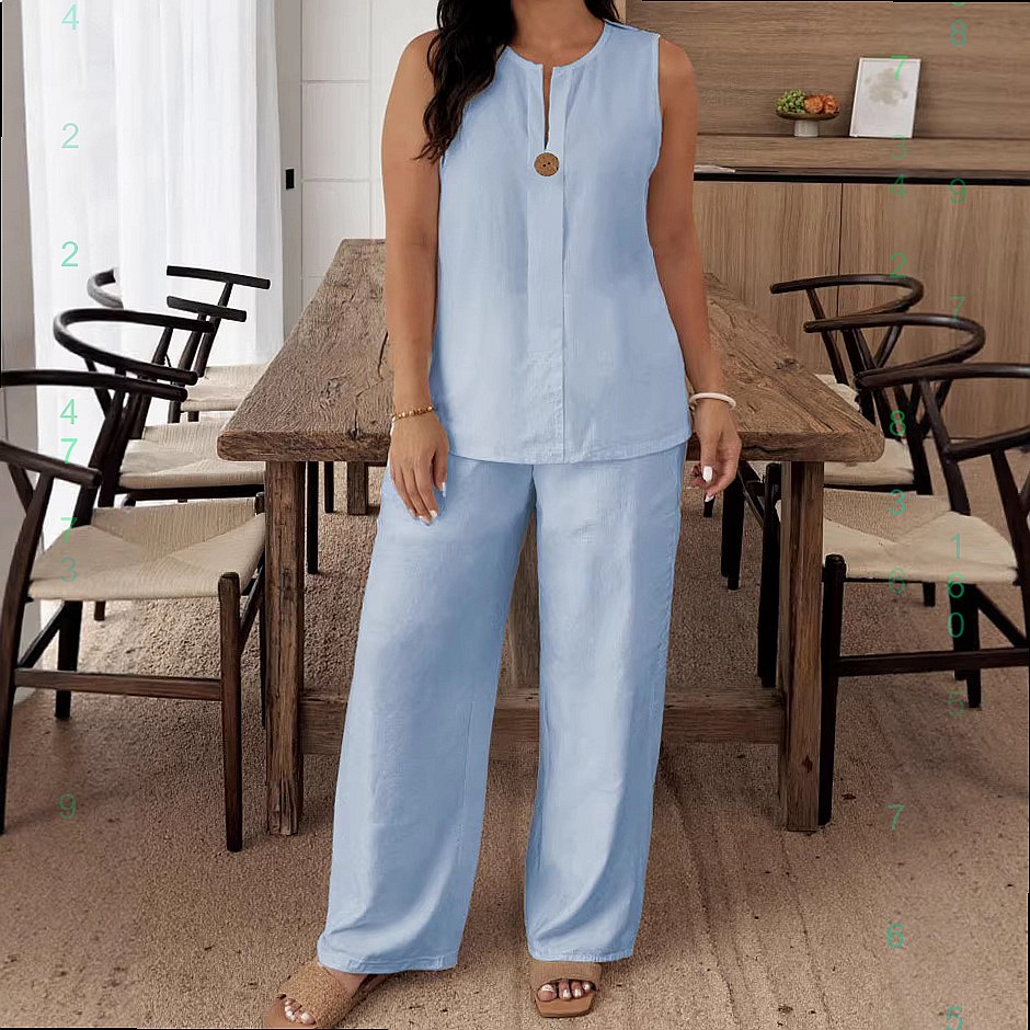 편안한 루즈핏 탑 와이드 레그 팬츠 코튼 린넨 세트 봄 - Linen Pant Wide 리뷰 및 가격