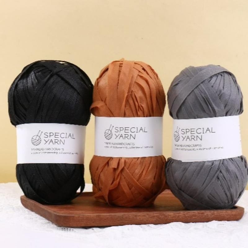 100g/개 라피아 플랫얀, 핸드 크로셰 뜨개질 모자  - Crochet Bag Raffia 리뷰 및 가격
