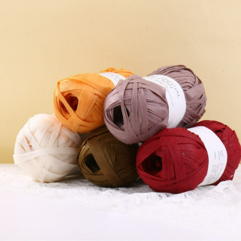 100g/개 라피아 플랫얀, 핸드 크로셰 뜨개질 모자  - Crochet Bag Raffia 리뷰 및 가격