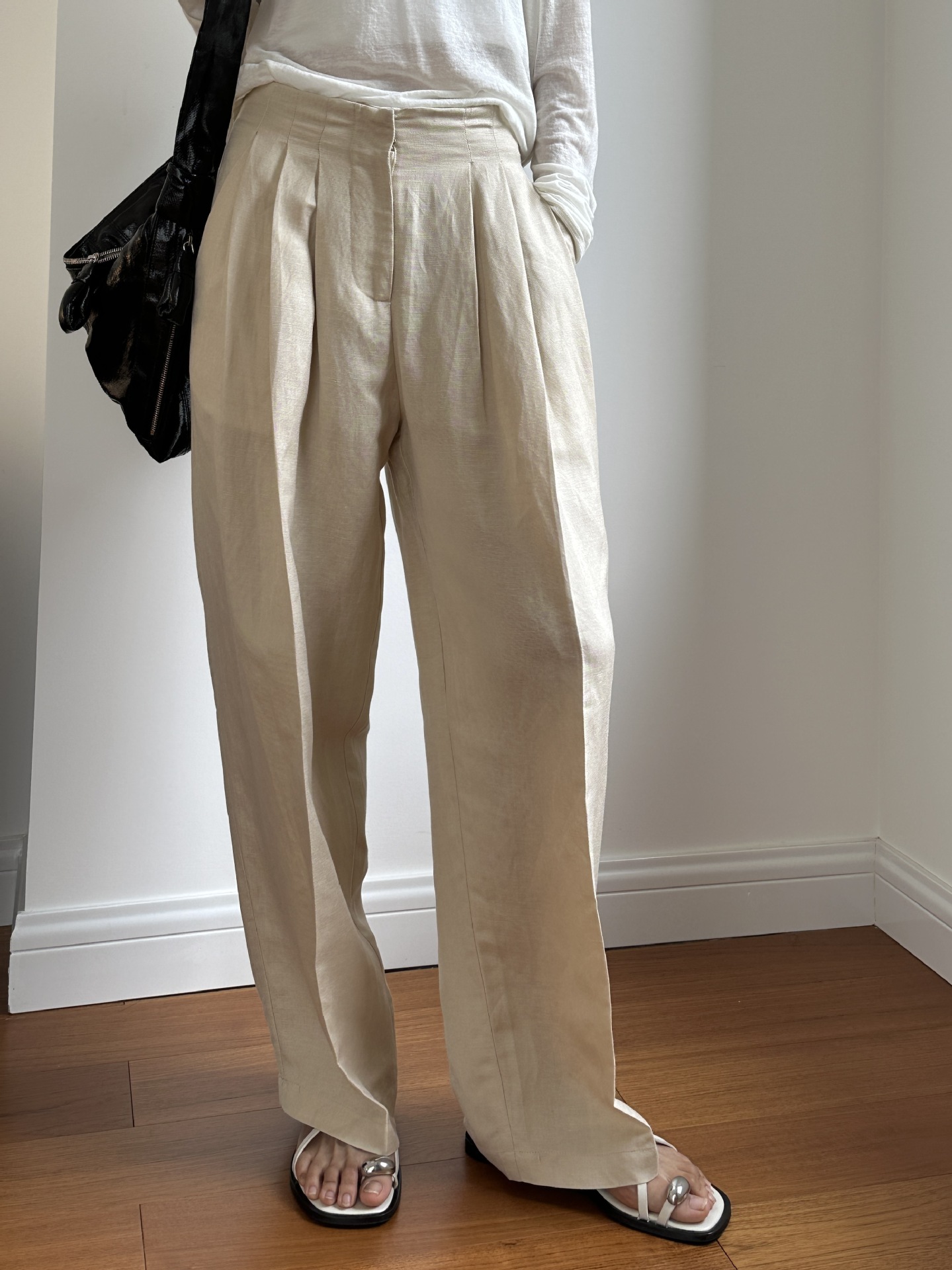 캐주얼 린넨 와이드 레그 팬츠 플리츠 통근용 하이웨이스 - Linen Pant Wide 리뷰 및 가격