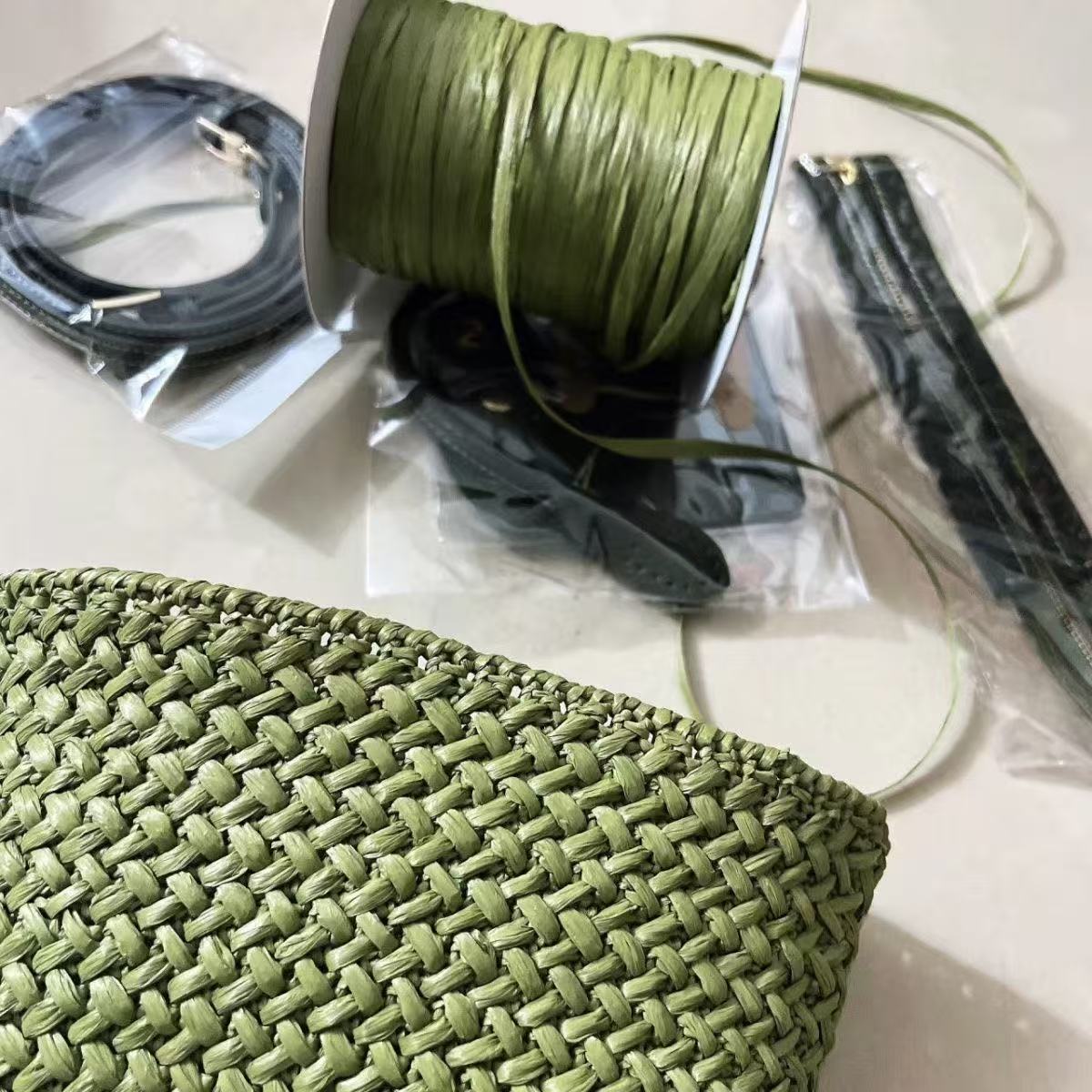 120g/롤 매트 라피아 잔디 크로 셰 뜨개질 가방 모 - Crochet Bag Raffia 리뷰 및 가격