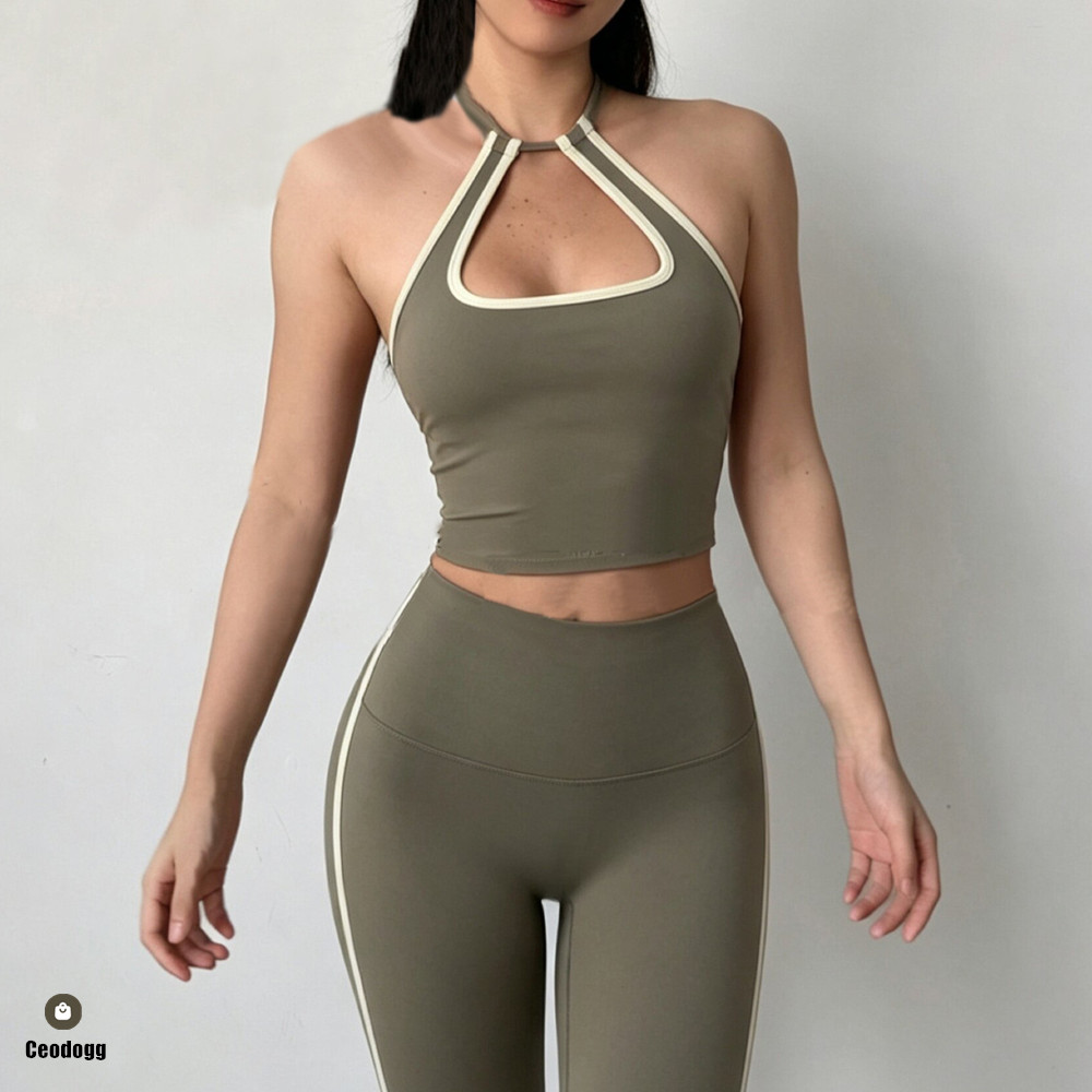 행잉 홀터탑 여성 스포츠 브라 푸쉬업 피트니스 요가 브 - Bralette Triangle Set 리뷰 및 가격