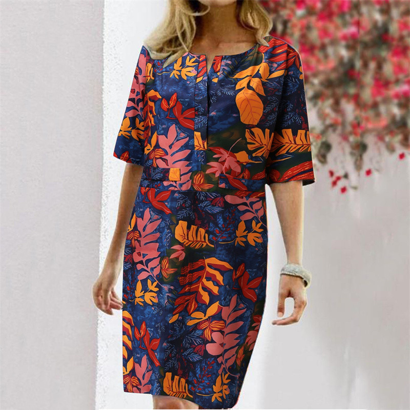 여름 코튼 린넨 프린트 여성 원피스 캐주얼 스커트 루즈 - Linen Dress Wrap 리뷰 및 가격