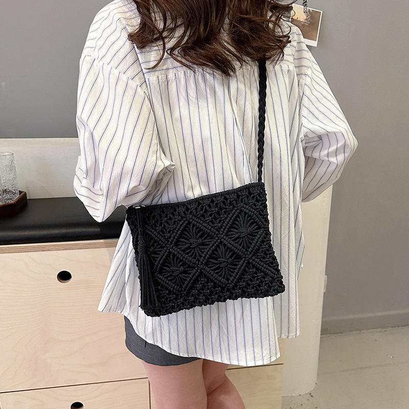 패션 짠 중공 어깨 가방 짚 여름 Crossbody 해 - Crochet Bag Raffia 리뷰 및 가격