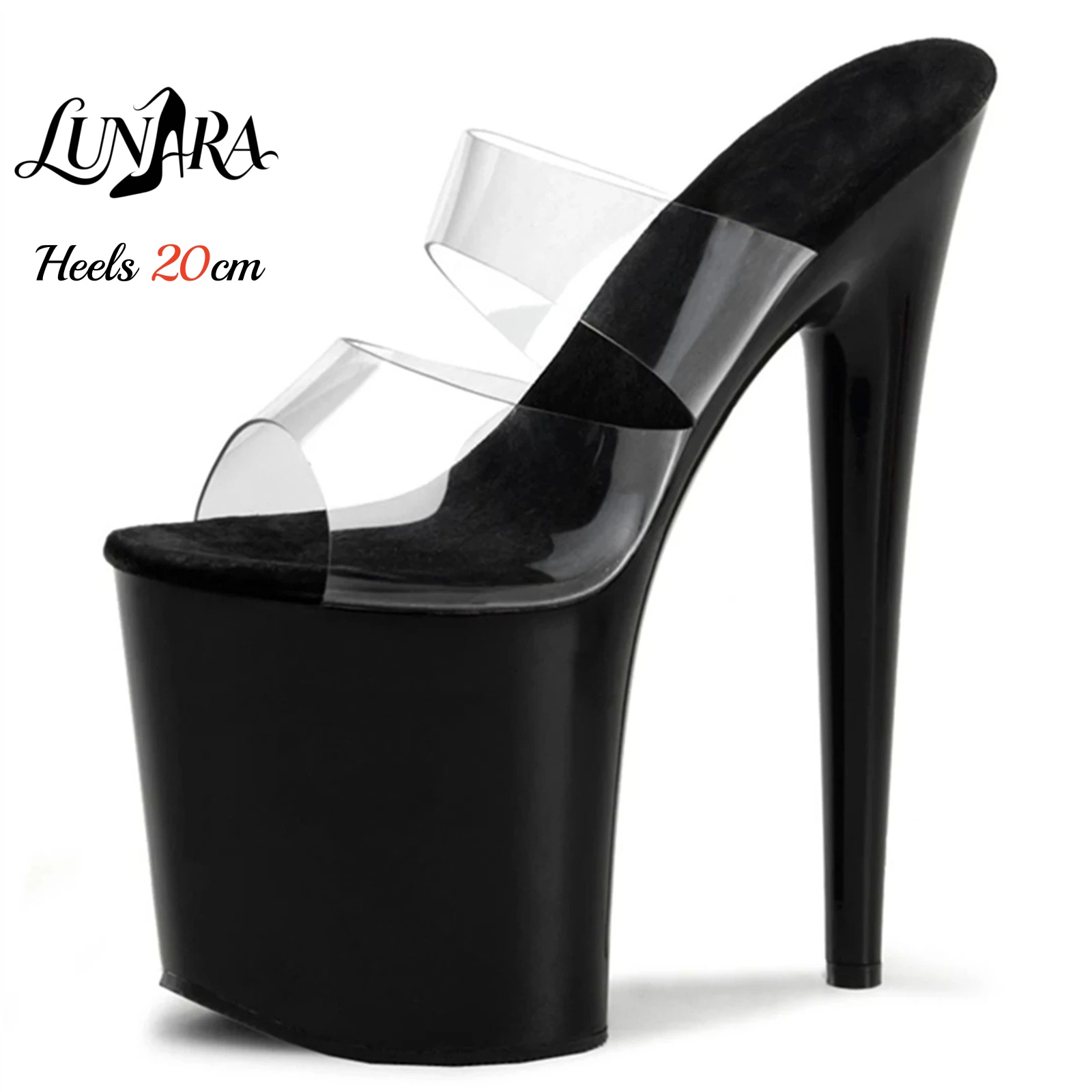 20cm 투명 PVC 스트랩 울트라 하이 플랫폼 하이힐 - Sandal Strappy Heeled 리뷰 및 가격