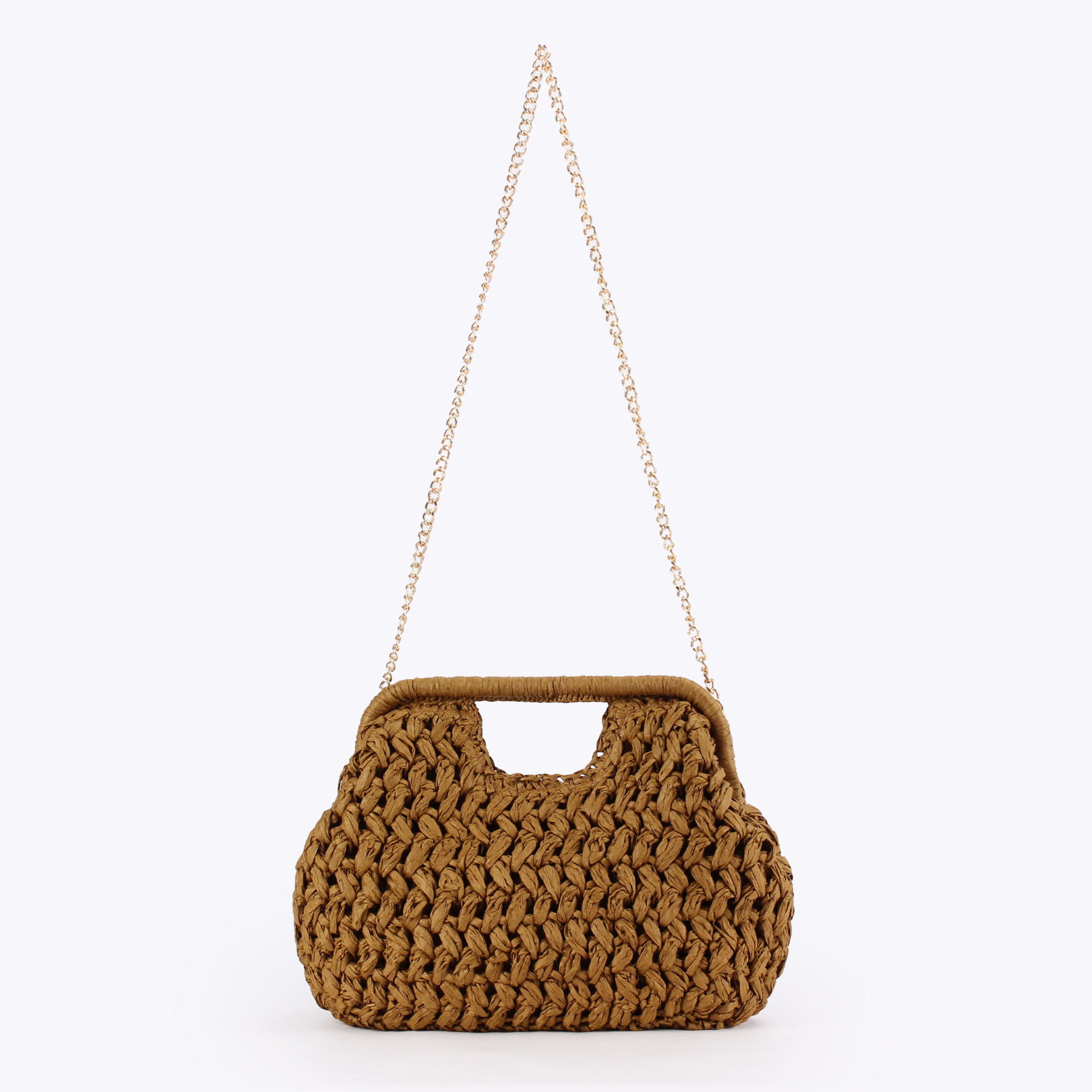 우아한 여성용 체인 핸드 니팅 핸드백 밀짚 숄더백 유행 - Crochet Bag Raffia 리뷰 및 가격