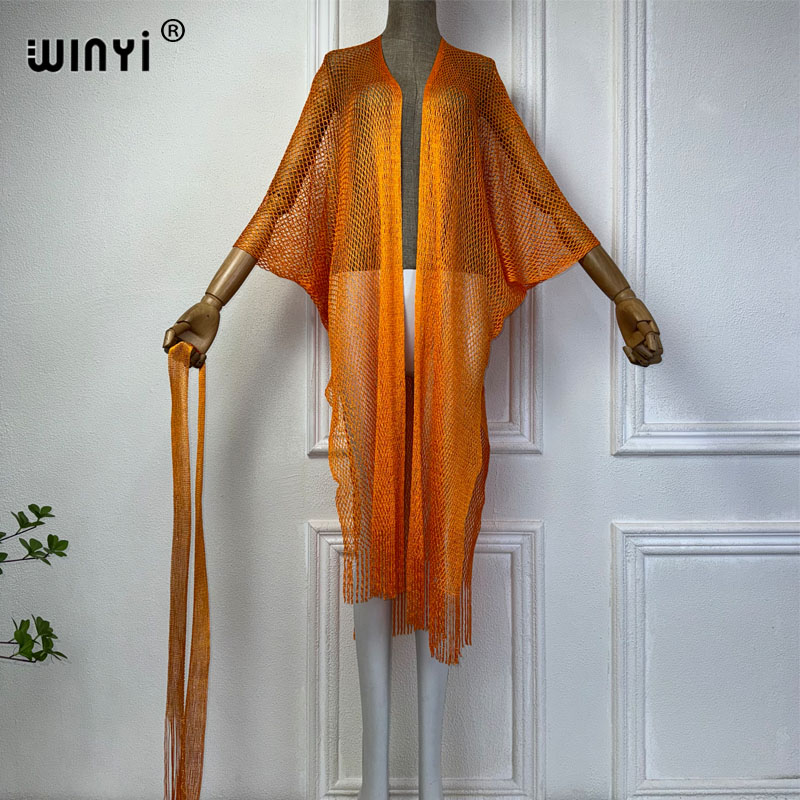 WINYI 할로우 비치 기모노 섹시 원피스, 벨트 포함 - Cover Up Kaftan 리뷰 및 가격