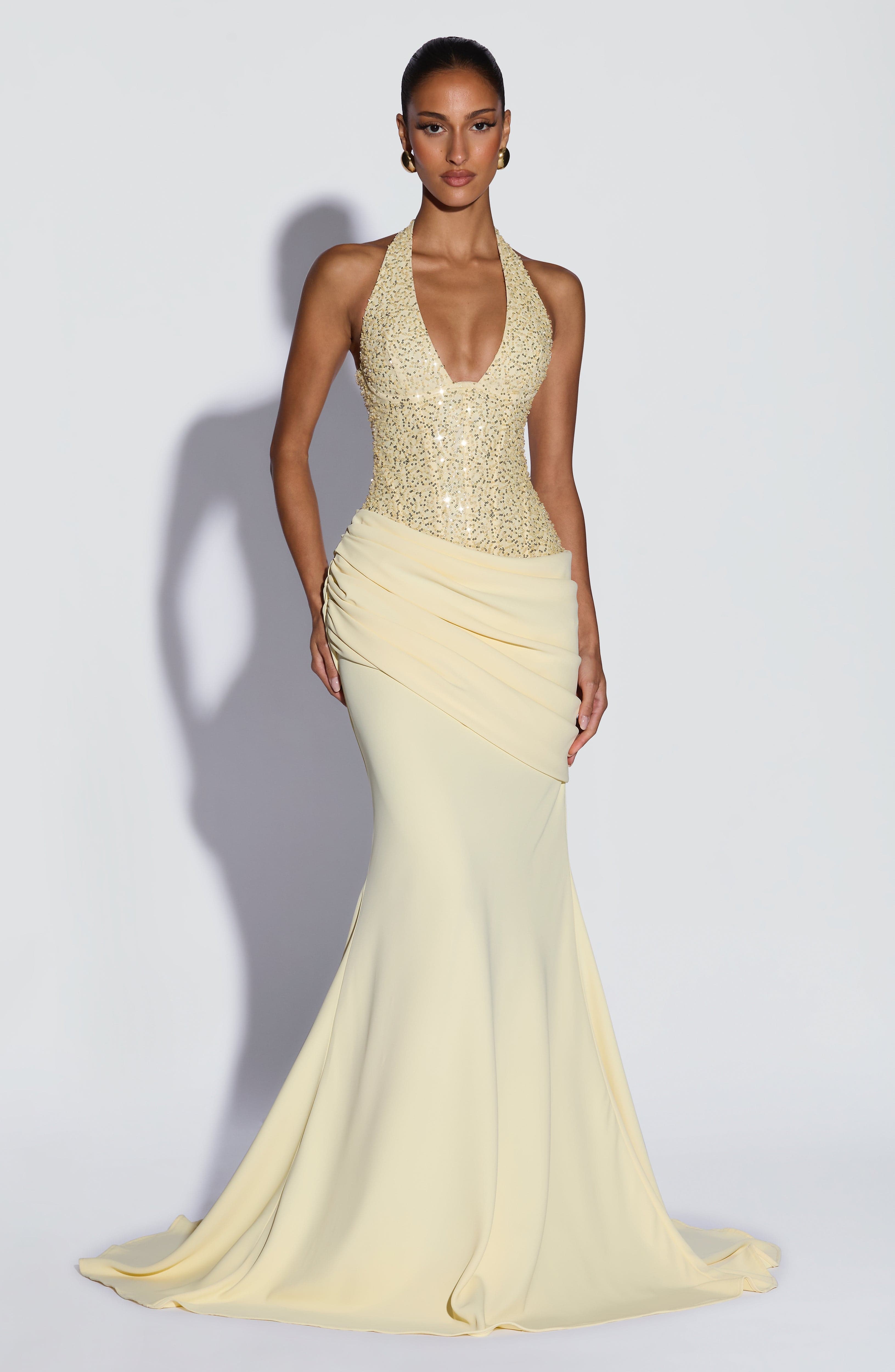 럭셔리 홀터 V넥 시퀸 맥시 가운 드레이핑 힙 머메이드 - Maxi Dress Halter 리뷰 및 가격