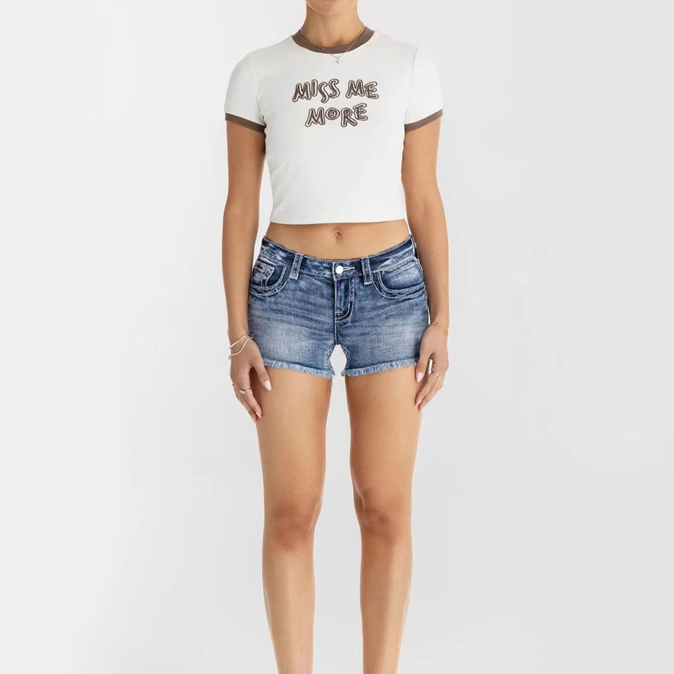 여성 의류 나비 모양의 라인스톤 데님 반바지 여성용 라 - Shorts Denim Frayed 리뷰 및 가격