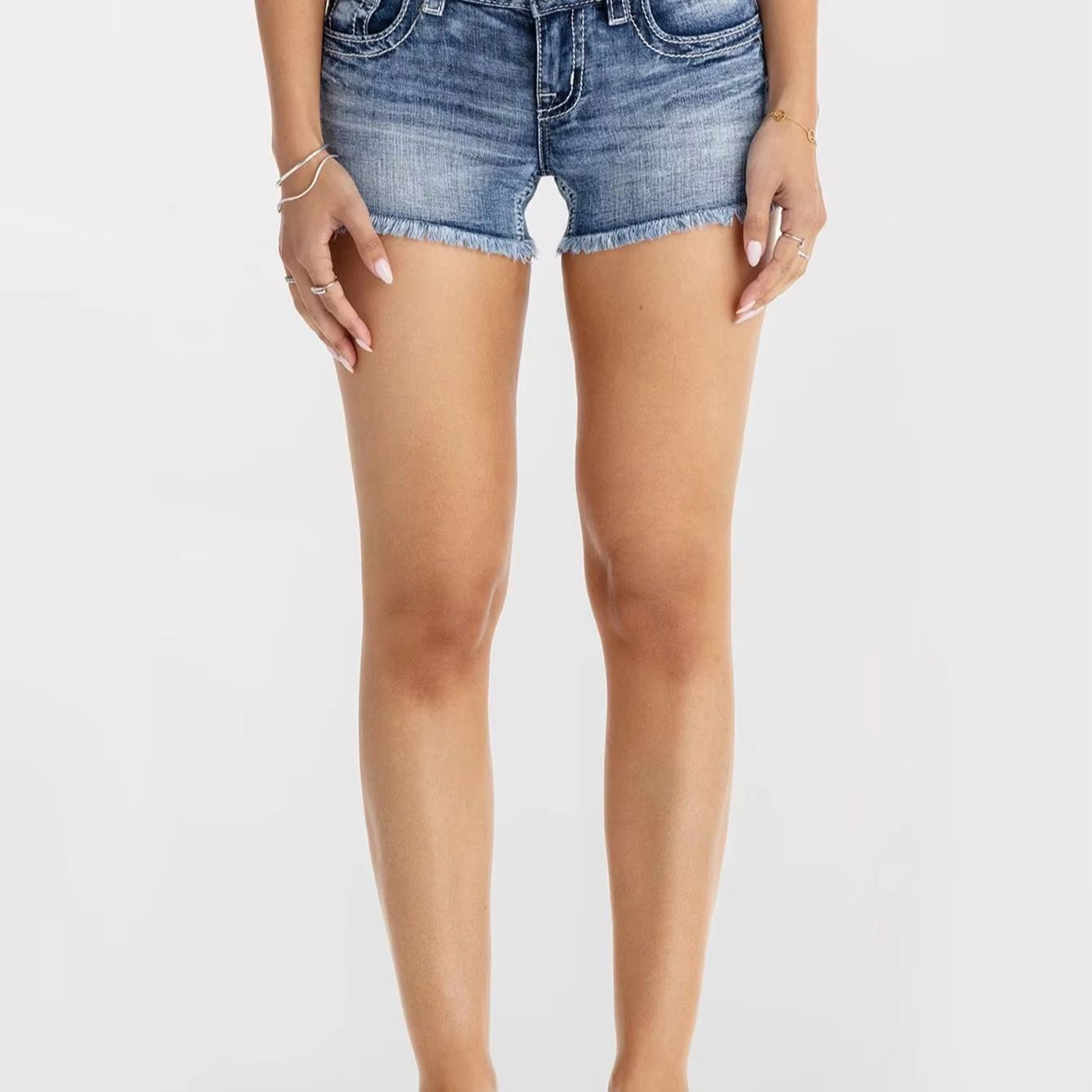 여성 의류 나비 모양의 라인스톤 데님 반바지 여성용 라 - Shorts Denim Frayed 리뷰 및 가격
