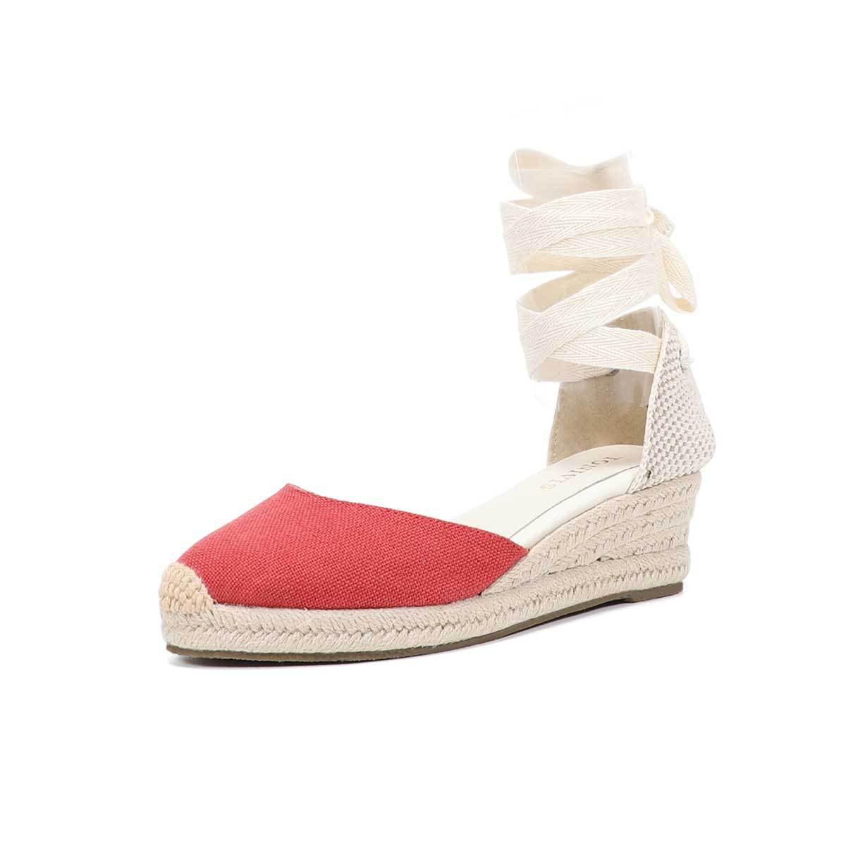 여성 웨지 에스파드리유 레이스업 샌들 편안한 여름 신발 - Wedge Espadrille Women 리뷰 및 가격