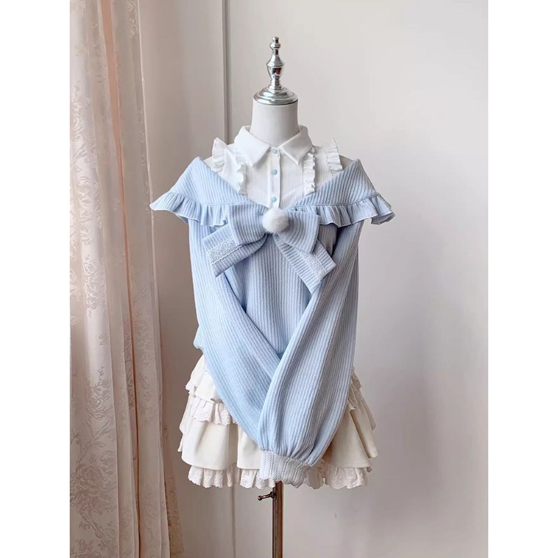귀여운 소프트걸 로리타 투피스 세트 여성 가을 오프숄더 - Blouse Off Shoulder 리뷰 및 가격