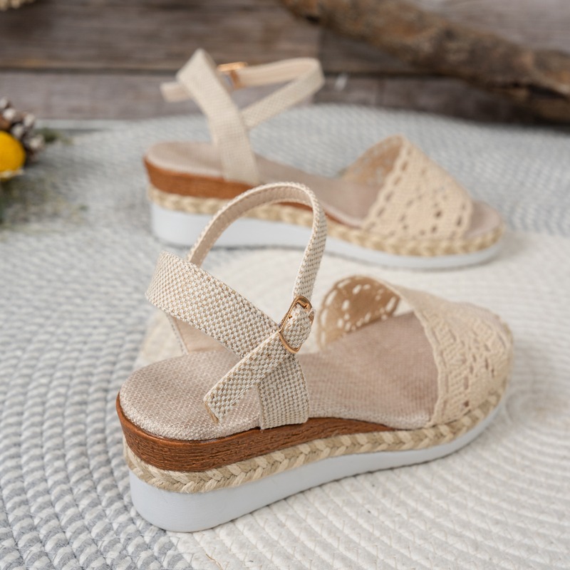 여성 레이스 웨지 샌들 에스파드리유 플랫폼 피프토 앵클 - Wedge Espadrille Women 리뷰 및 가격