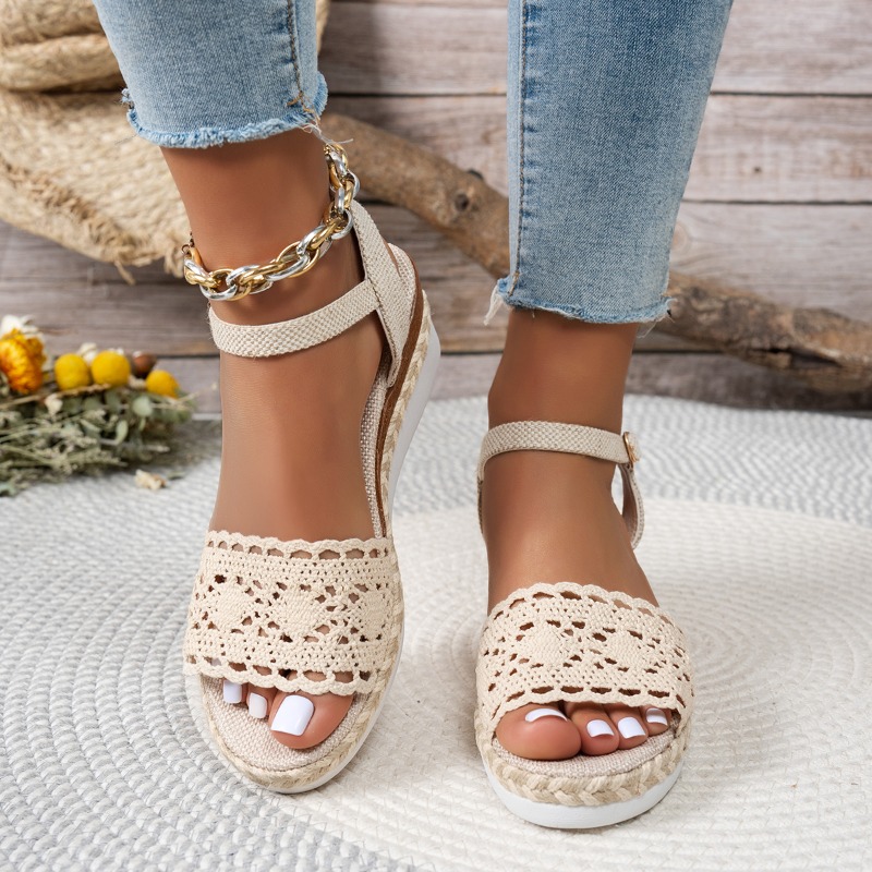 여성 레이스 웨지 샌들 에스파드리유 플랫폼 피프토 앵클 - Wedge Espadrille Women 리뷰 및 가격