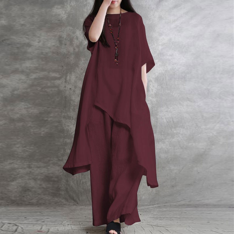여성 코튼 린넨 투피스 세트, 운동복 세트 반팔, O- - Linen Pant Wide 리뷰 및 가격