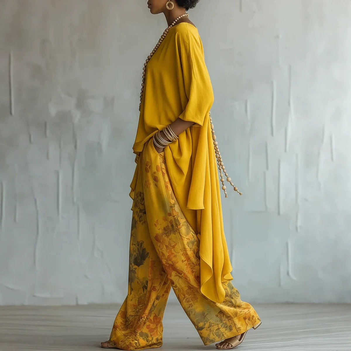 여성용 2피스 린넨 의상 세트, 루즈한 비대칭 3/4  - Linen Pant Wide 리뷰 및 가격
