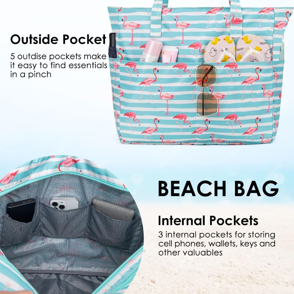 여성용 방수 모래방지 비치백, 대형 지퍼 비치백 (헬스 - Tote Bag Beach 리뷰 및 가격
