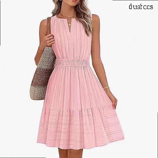 봄 여름 여성 민소매 랩 V넥 플리츠 코튼 린넨 드레스 - Linen Dress Wrap 리뷰 및 가격
