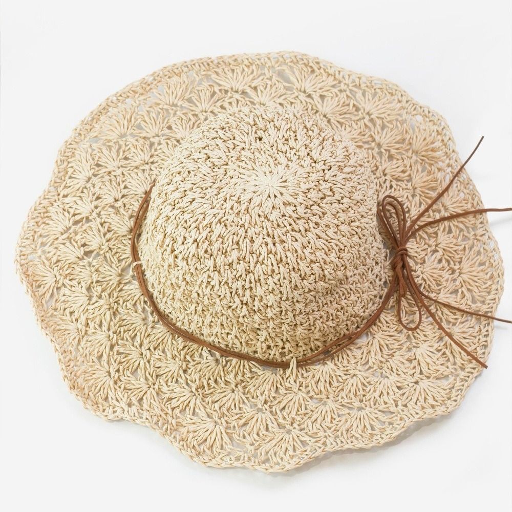 손으로 짠 크로셰 밀짚모자 넓은 챙 접이식 파나마햇 자 - Hat Floppy Wide 리뷰 및 가격