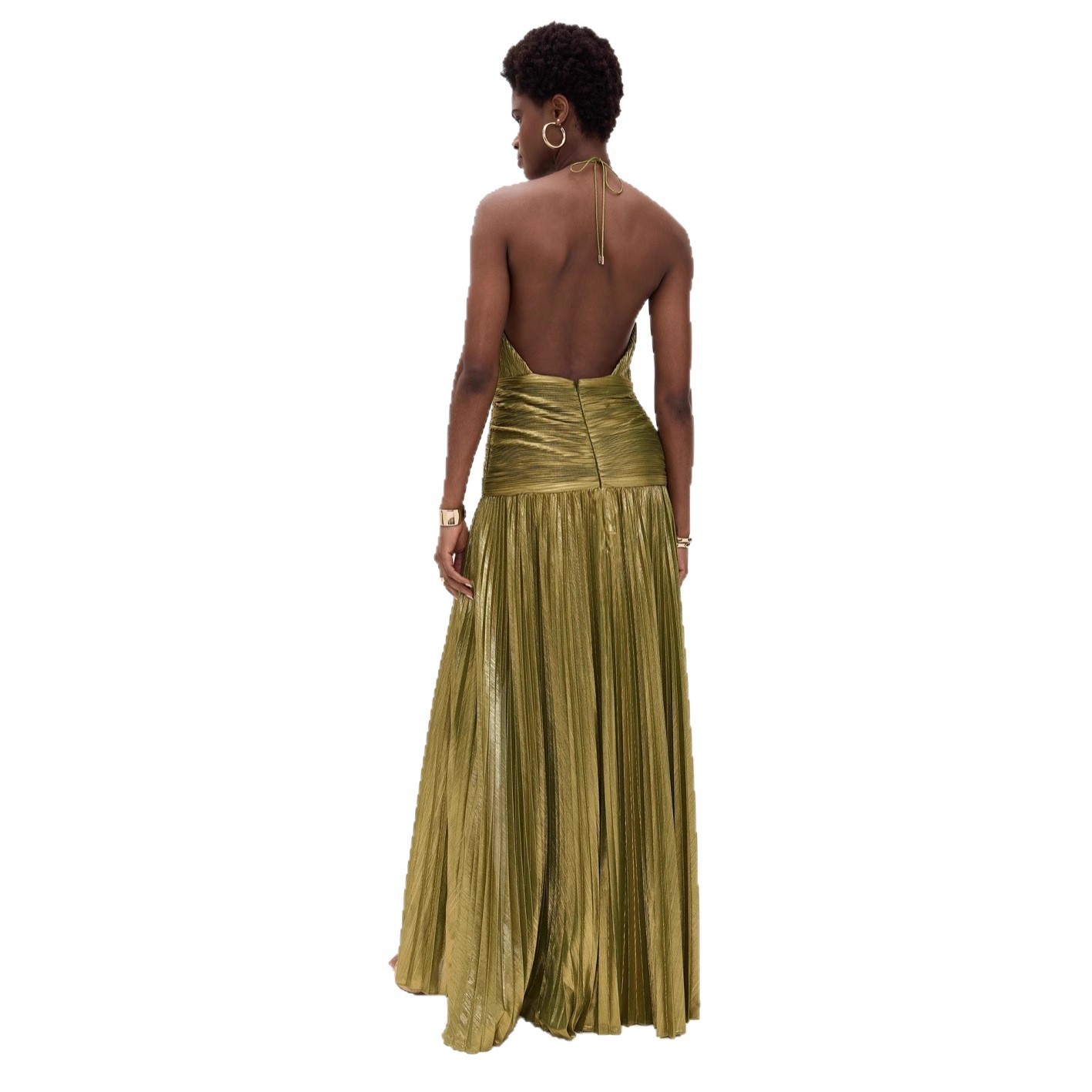 우아한 파티 드레스 민소매 롱 드레스 플리츠 슬릿 맥시 - Maxi Dress Halter 리뷰 및 가격