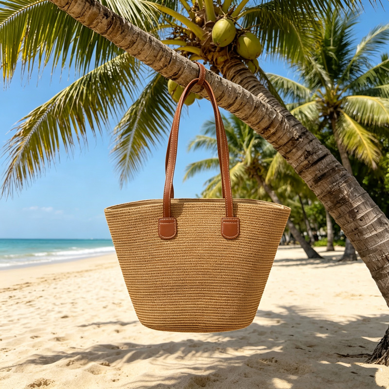 CLAREGQI 여성용 솔리드 컬러 밀짚 토트백, PU - Tote Bag Beach 리뷰 및 가격