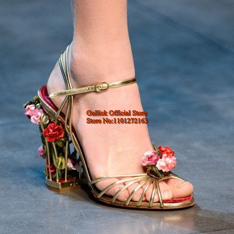럭셔리 버드 케이지 여성 샌들 골드 메탈릭 가죽 스트랩 - Sandal Strappy Heeled 리뷰 및 가격