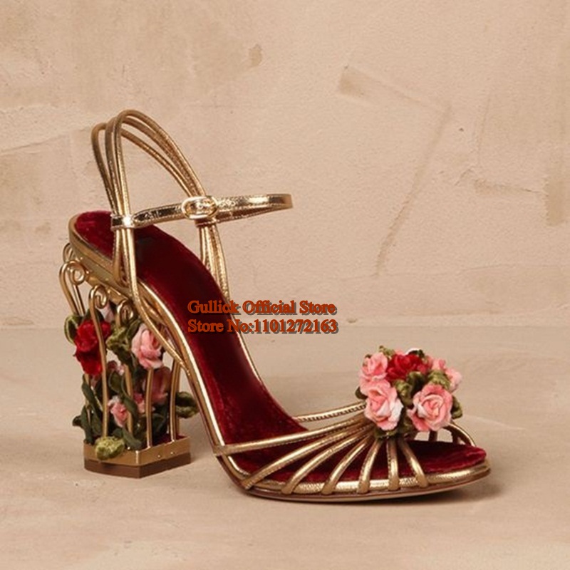 럭셔리 버드 케이지 여성 샌들 골드 메탈릭 가죽 스트랩 - Sandal Strappy Heeled 리뷰 및 가격