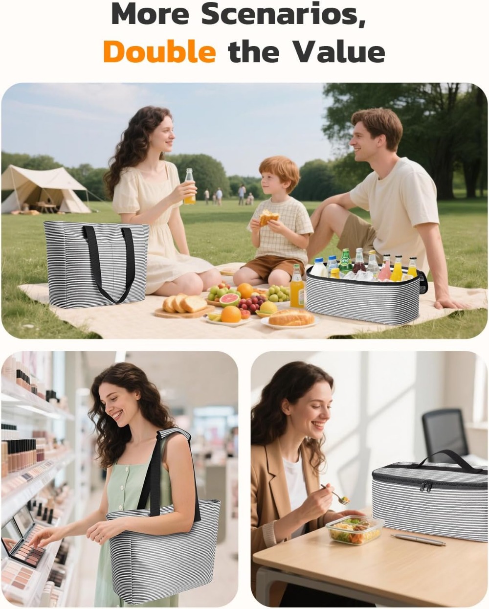 45L 방수 비치백 및 쿨러 세트, XXL 사이즈 접이 - Tote Bag Beach 리뷰 및 가격