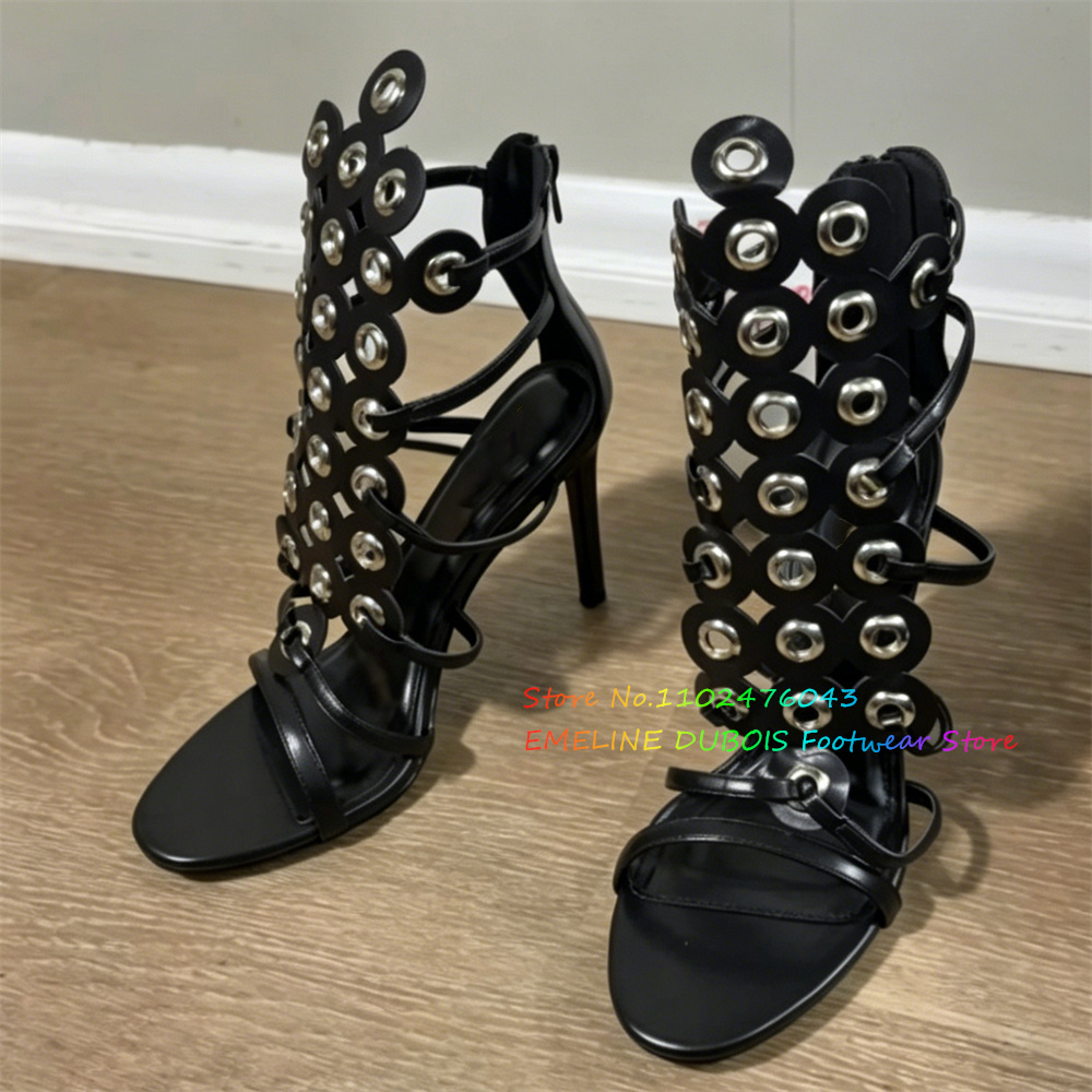 골드 메탈 원형 장식 하이힐 샌들 여성 섹시 오픈토 스 - Sandal Strappy Heeled 리뷰 및 가격
