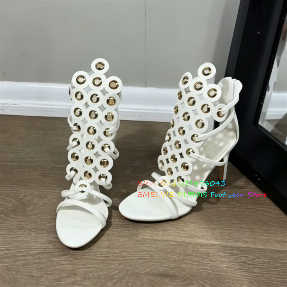 골드 메탈 원형 장식 하이힐 샌들 여성 섹시 오픈토 스 - Sandal Strappy Heeled 리뷰 및 가격