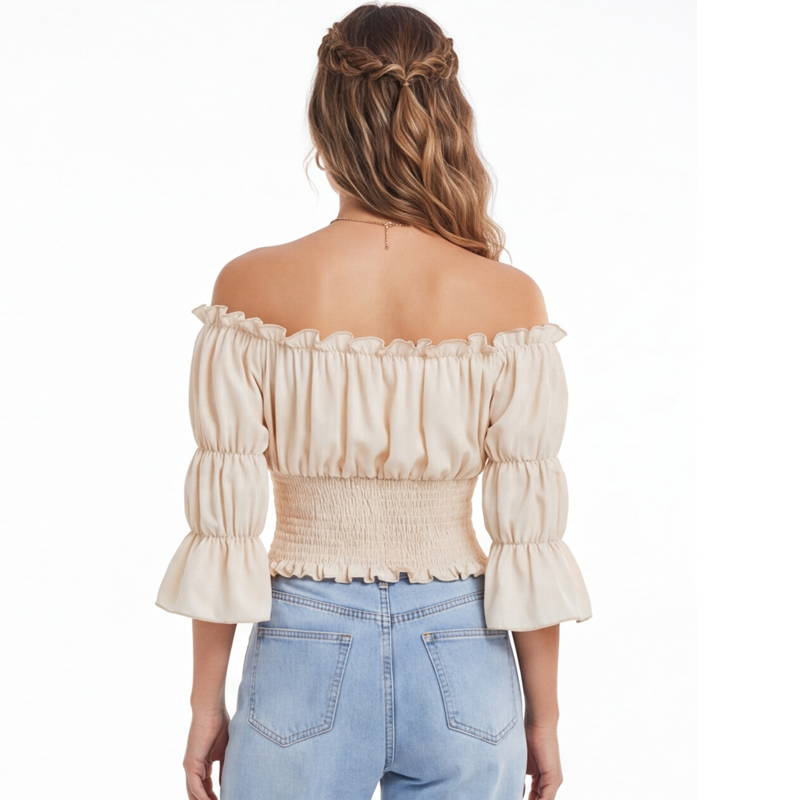 르네상스 블라우스 여성용 탑 반팔 오프숄더 탑 해적 코 - Blouse Off Shoulder 리뷰 및 가격