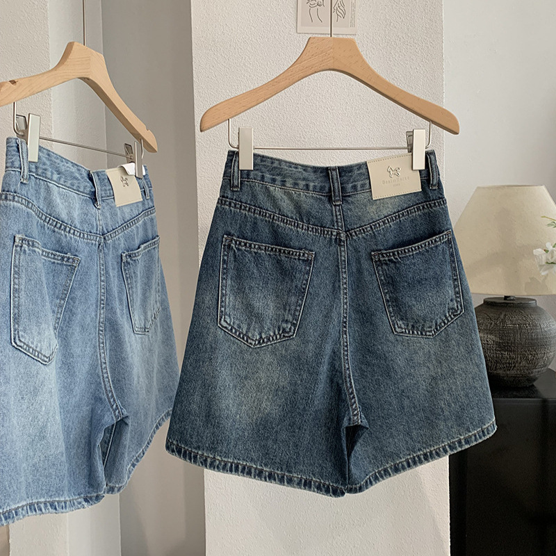 데님 반바지 여성 청바지 빈티지 스트레이트 팬츠 루즈핏 - Shorts Denim Frayed 리뷰 및 가격