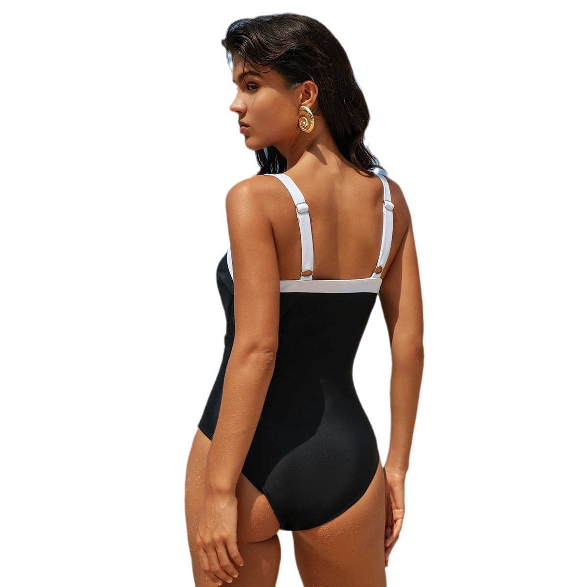 수영복 여성 원피스 수영복 민소매 V 넥라인 주름 장식 - Swimsuit Bikini Ruched 리뷰 및 가격