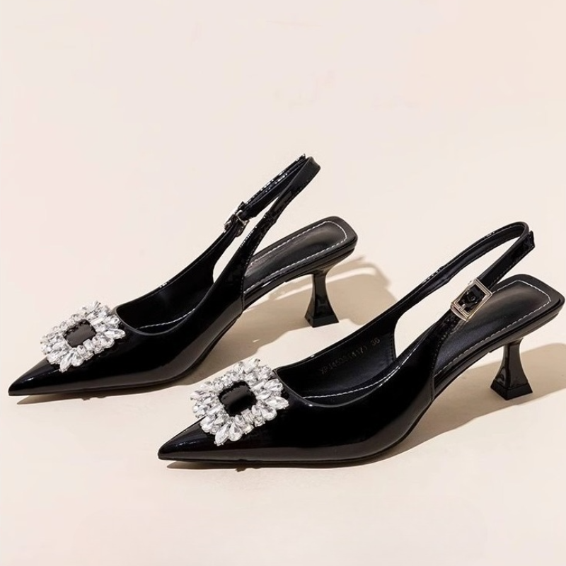 여름 여성 샌들 새 여성 신발 포인티드 토 얕은 누드  - Sandal Strappy Heeled 리뷰 및 가격