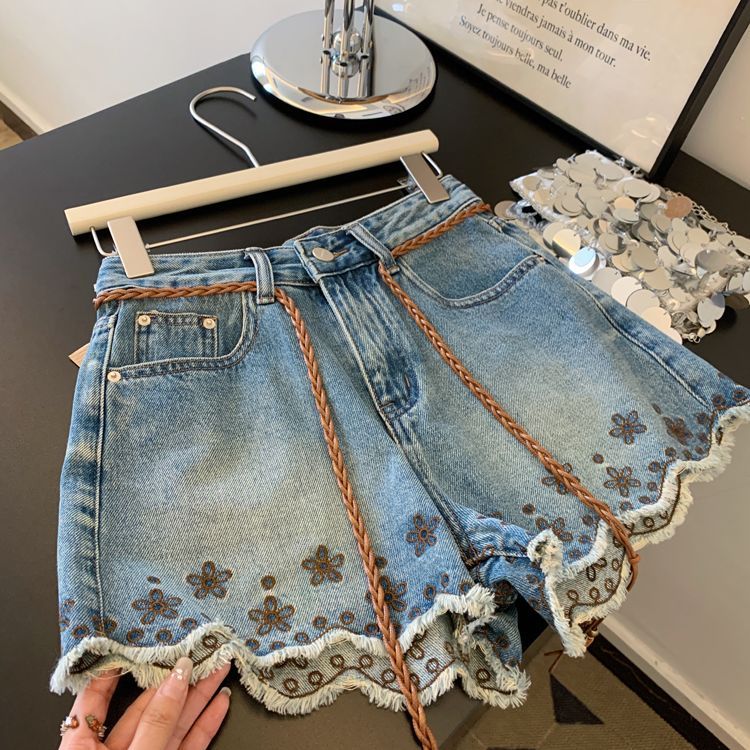 통기성 좋은 빈티지 데님 반바지 여성용 하이웨이스트 스 - Shorts Denim Frayed 리뷰 및 가격