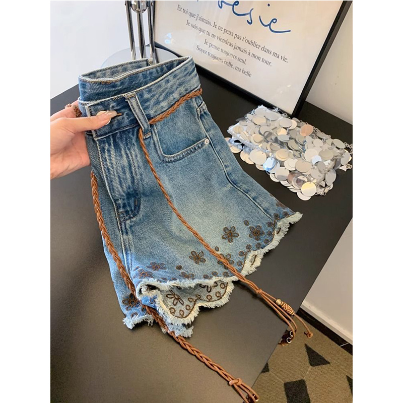 통기성 좋은 빈티지 데님 반바지 여성용 하이웨이스트 스 - Shorts Denim Frayed 리뷰 및 가격