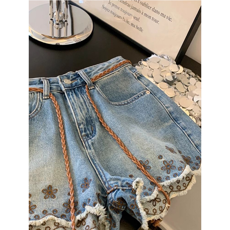 통기성 좋은 빈티지 데님 반바지 여성용 하이웨이스트 스 - Shorts Denim Frayed 리뷰 및 가격