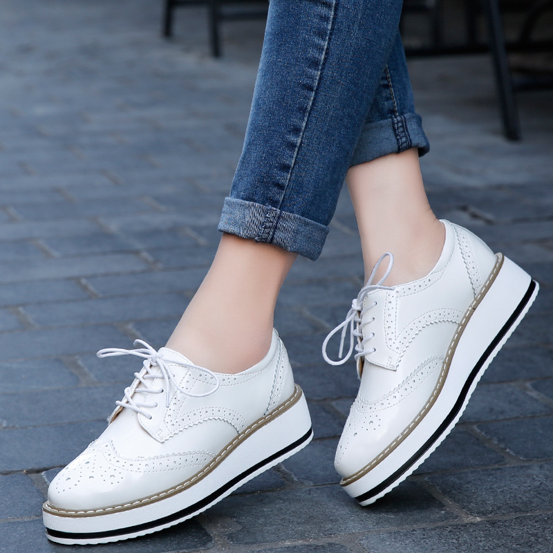 로퍼 가죽 두꺼운 하이힐 옥스포드 레이스 업 슈즈 여성 - Wedge Espadrille Women 리뷰 및 가격