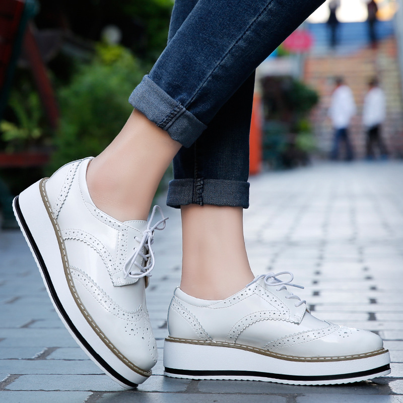 로퍼 가죽 두꺼운 하이힐 옥스포드 레이스 업 슈즈 여성 - Wedge Espadrille Women 리뷰 및 가격