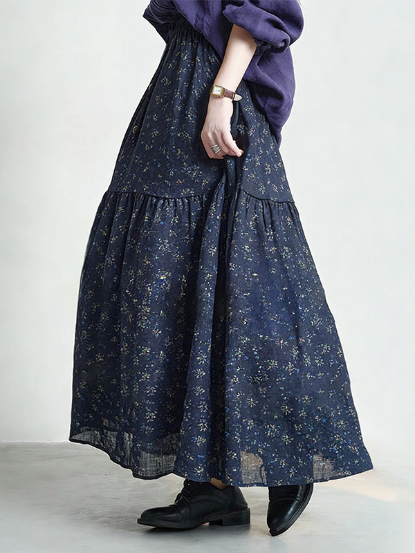 플로럴 프린트 하이웨이스트 A라인 미디 스커트 플러스  - Midi Skirt Floral 리뷰 및 가격