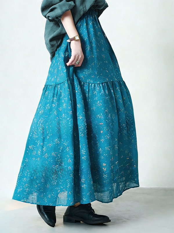 플로럴 프린트 하이웨이스트 A라인 미디 스커트 플러스  - Midi Skirt Floral 리뷰 및 가격